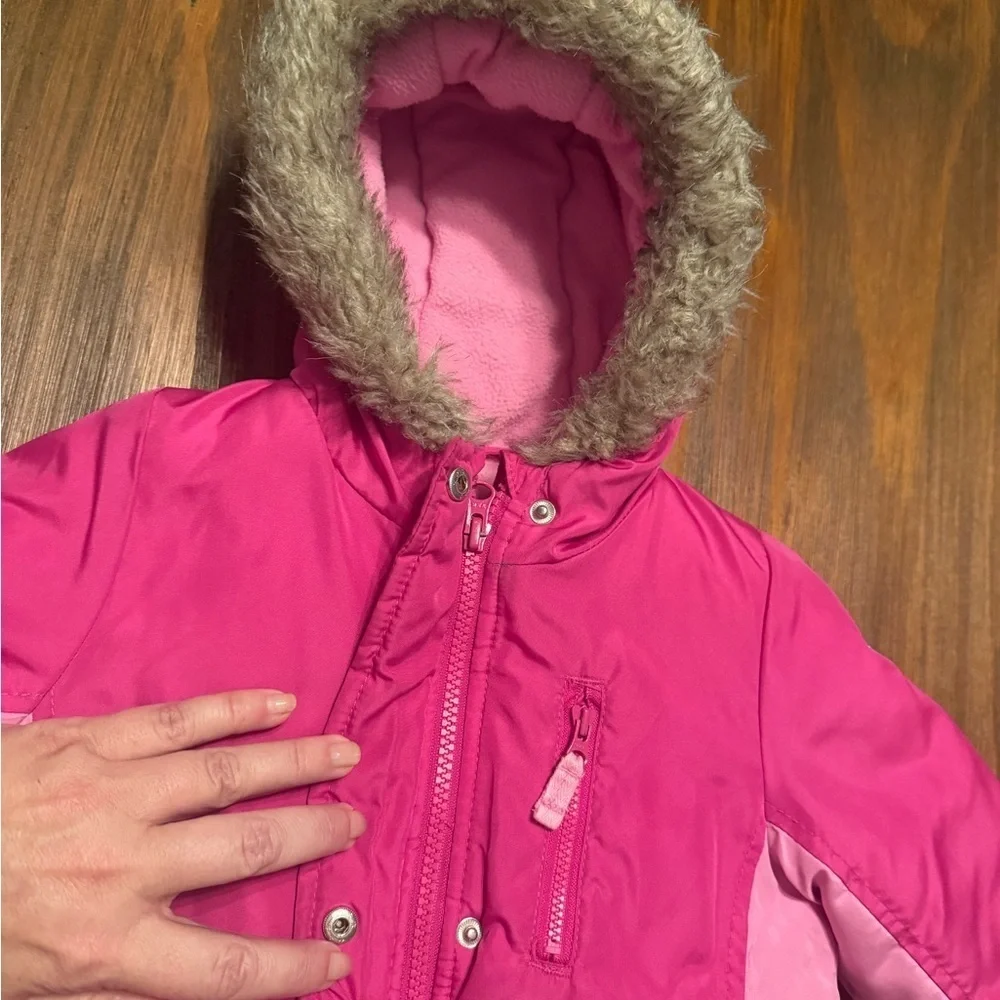 OSHKOSH B’gosh Pink Toddler GIRL’S Fleece Lined Jacket Coat Winter 24 MONTHS